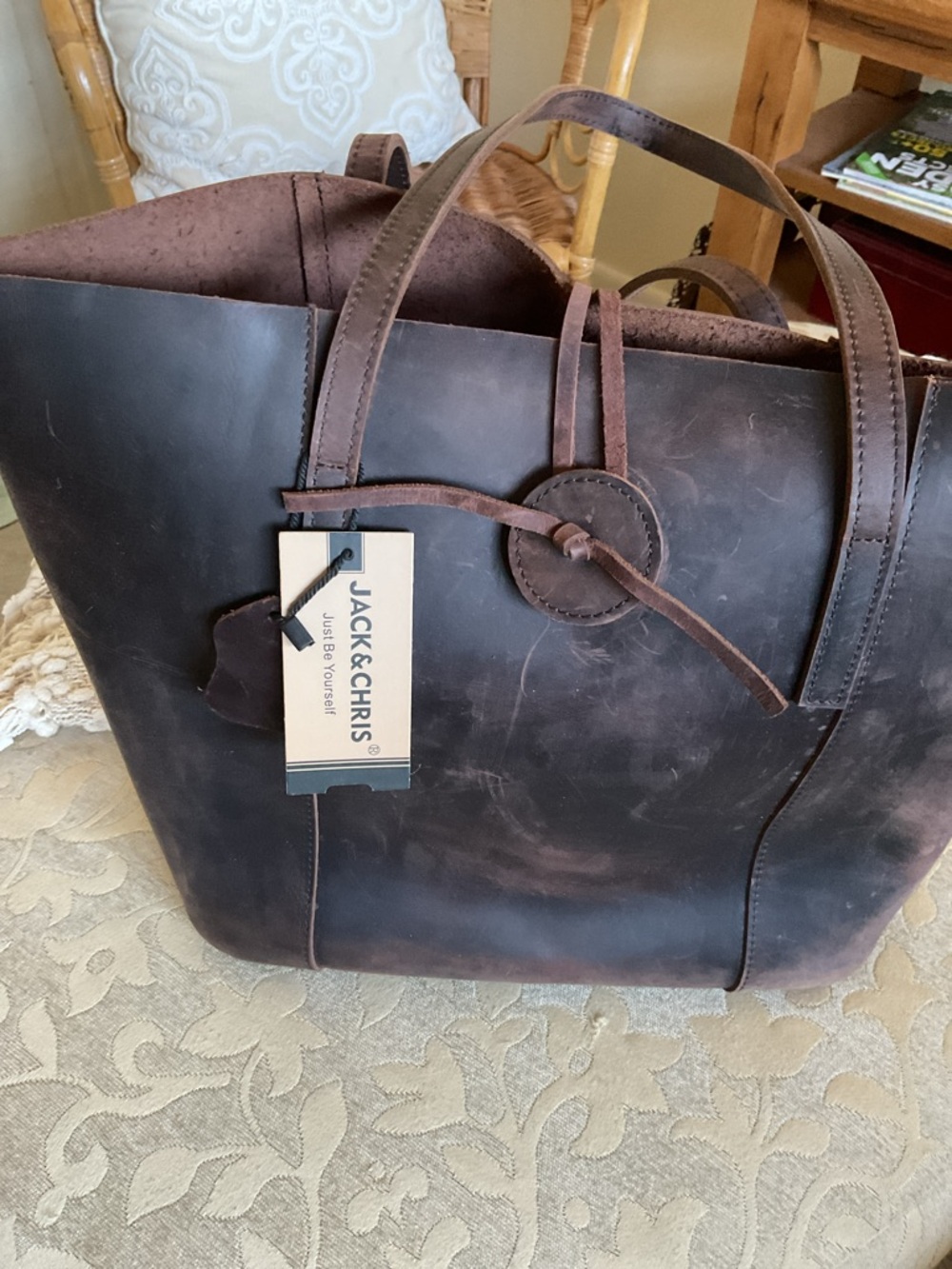BaseballFan Large Size Super Quality Vintage Cowhide Baseball Glove Leather Tote - Picture 6 of 12
